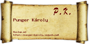 Punger Károly névjegykártya